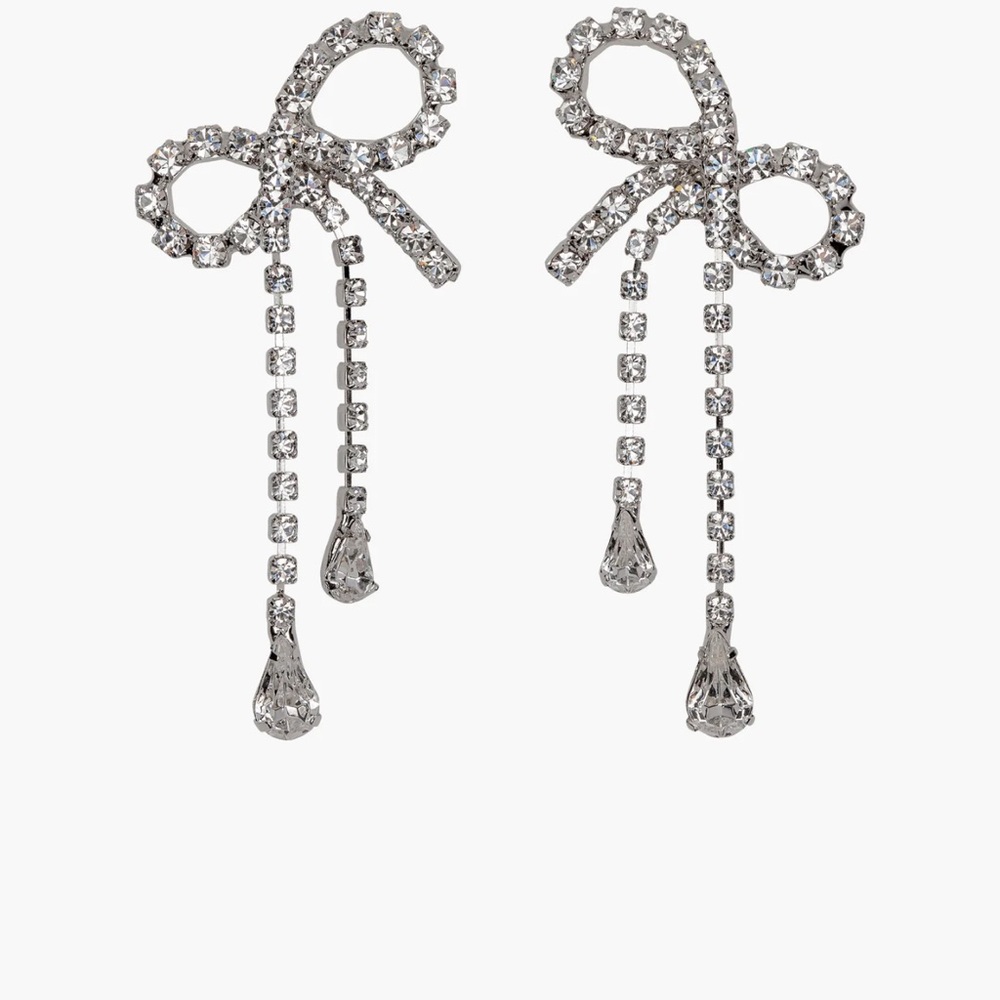 Jennifer berh mirabelle crystal Silver Bow Earrings